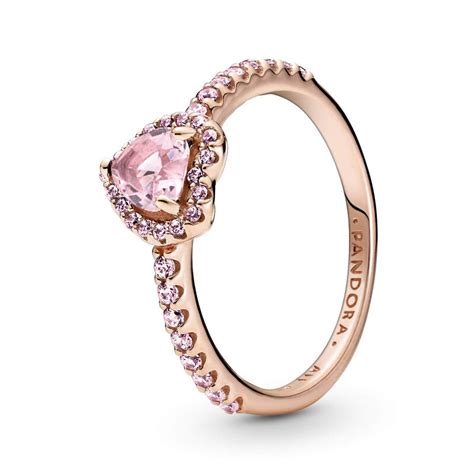 pandora ring sparkling heart|pandora pink elevated heart ring.